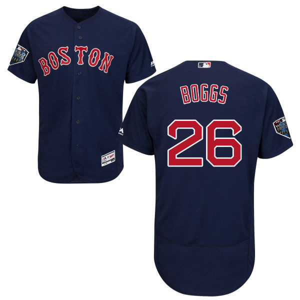 Red Sox #26 Wade Boggs Navy Blue Flexbase Authentic Collection 2018 World Series Stitched MLB Jersey