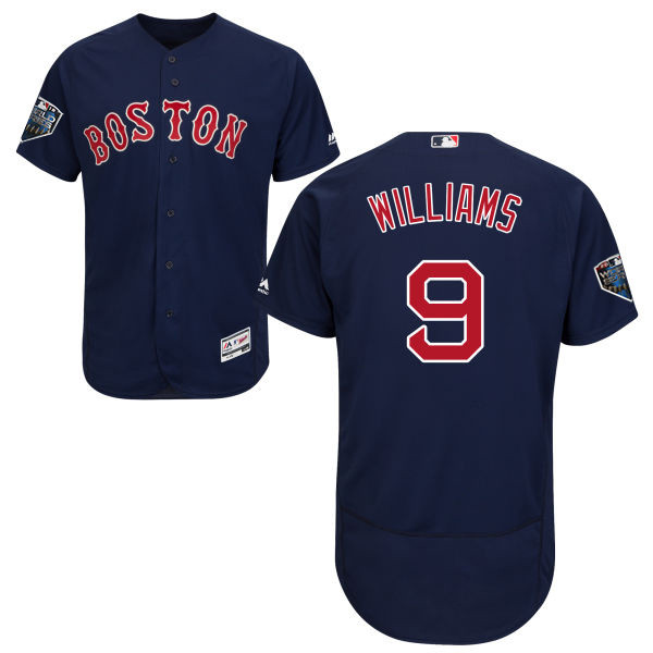 Red Sox #9 Ted Williams Navy Blue Flexbase Authentic Collection 2018 World Series Stitched MLB Jersey