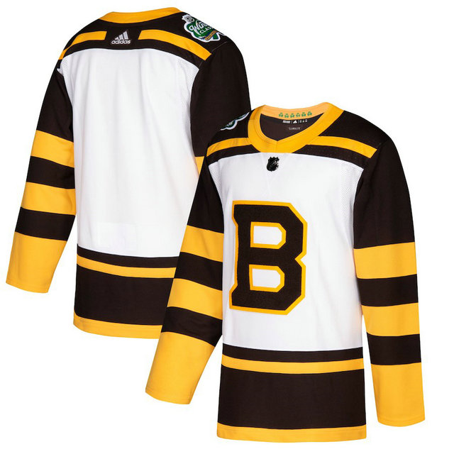 Men's Boston Bruins blank adidas 2019 Winter Classic Authentic White Jersey
