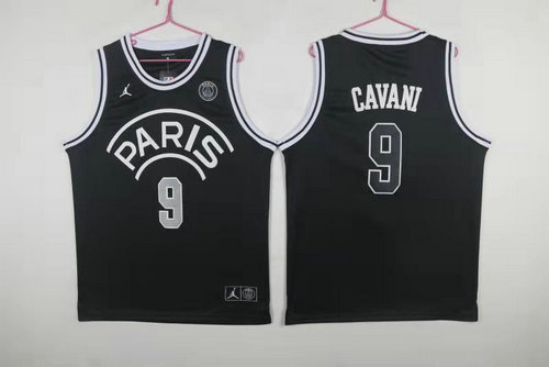 Paris Saint-Germain #9 Cavani Black Jordan Fashion Jersey