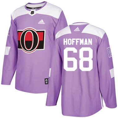 Kid Adidas Senators 68 Mike Hoffman Purple Authentic Fights Cancer Stitched NHL Jersey