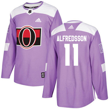 Kid Adidas Senators 11 Daniel Alfredsson Purple Authentic Fights Cancer Stitched NHL Jersey