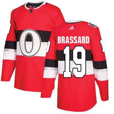 Kid Adidas Senators 19 Derick Brassard Red Authentic 2017 100 Classic Stitched NHL Jersey