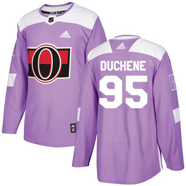 Kid Adidas Senators 95 Matt Duchene Purple Authentic Fights Cancer Stitched NHL Jersey