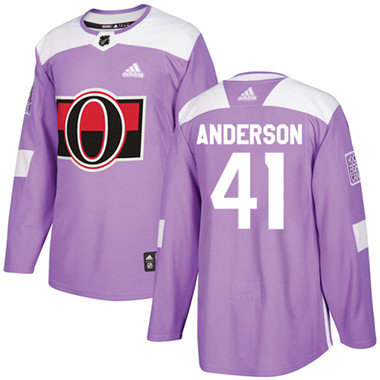 Kid Adidas Senators 41 Craig Anderson Purple Authentic Fights Cancer Stitched NHL Jersey