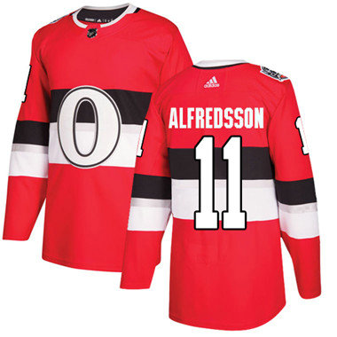 Kid Adidas Senators 11 Daniel Alfredsson Red Authentic 2017 100 Classic Stitched NHL Jersey