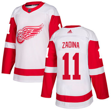 Men's Adidas Detroit Red Wings #11 Filip Zadina White Authentic NHL Jersey