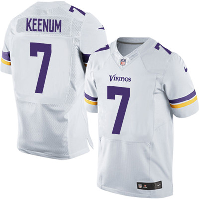 Men's Nike Minnesota Vikings #7 Case Keenum White Stitched NFL Elite Jersey