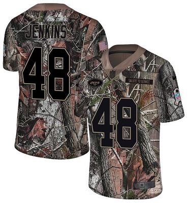 Nike Jets #48 Jordan Jenkins Camo Men's Stitched NFL Limited Rush Realtree Jersey