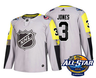 Men's Columbus Blue Jackets #3 Seth Jones Grey 2018 NHL All-Star Stitched Ice Hockey Jersey