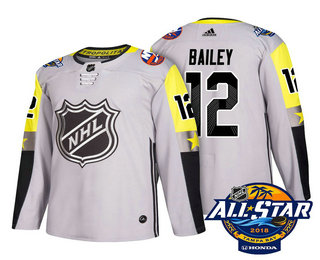 Men's New York Islanders #12 Josh Bailey Grey 2018 NHL All-Star Stitched Ice Hockey Jersey