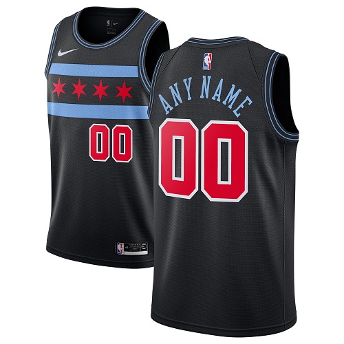 Men's Chicago Bulls Authentic Black City Edition Nike NBA Customized Jersey