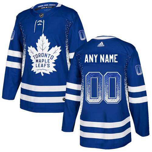 Maple Leafs Blue Men's Customized Drift Fashion Adidas Jersey