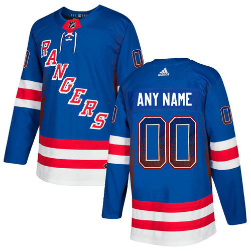 New York Rangers Blue Men's Customized Drift Fashion Adidas Jersey