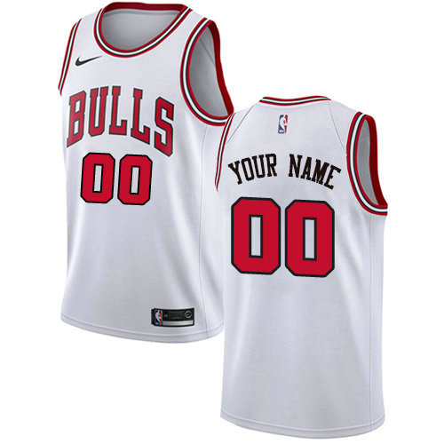 Men's Nike Chicago Bulls Customized Swingman White Association NBA Jersey