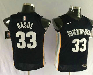 Men's Memphis Grizzlies #33 Marc Gasol New Navy Blue 2017-2018 Nike Swingman Stitched NBA Jersey