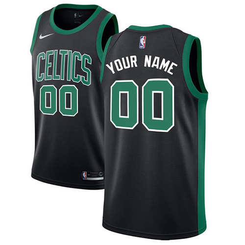 Women's Customized Boston Celtics Authentic Black Nike NBA Statement Editio Jersey