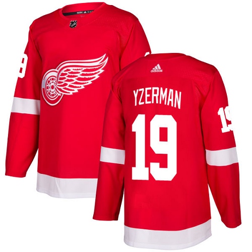 Men's Adidas Detroit Red Wings #19 Steve Yzerman Red Home Authentic Stitched NHL Jersey