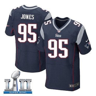 Nike New England Patriots #95 Chandler Jones Navy 2018 Super Bowl LII Elite Jersey
