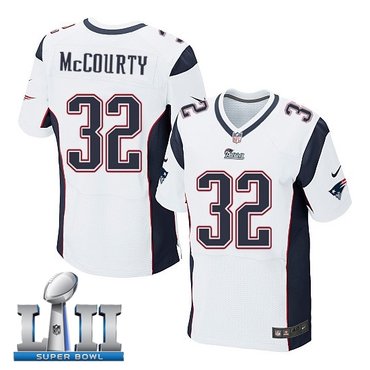 Nike New England Patriots #32 Devin McCourty White 2018 Super Bowl LII Elite Jersey