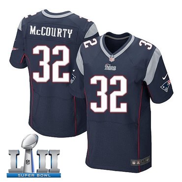 Nike New England Patriots #32 Devin McCourty Navy 2018 Super Bowl LII Elite Jersey