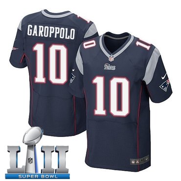 Nike New England Patriots #10 Jimmy Garoppolo Navy 2018 Super Bowl LII Elite Jersey