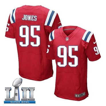 Nike New England Patriots #95 Chandler Jones Red 2018 Super Bowl LII Elite Jersey