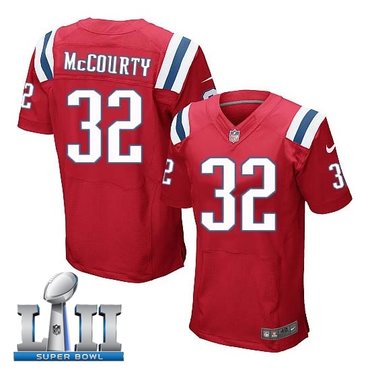 Nike New England Patriots #32 Devin McCourty Red 2018 Super Bowl LII Elite Jersey
