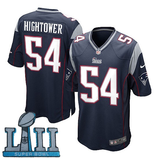 Youth Nike New England Patriots #54 Dont'a Hightower Navy 2018 Super Bowl LII Game Jersey