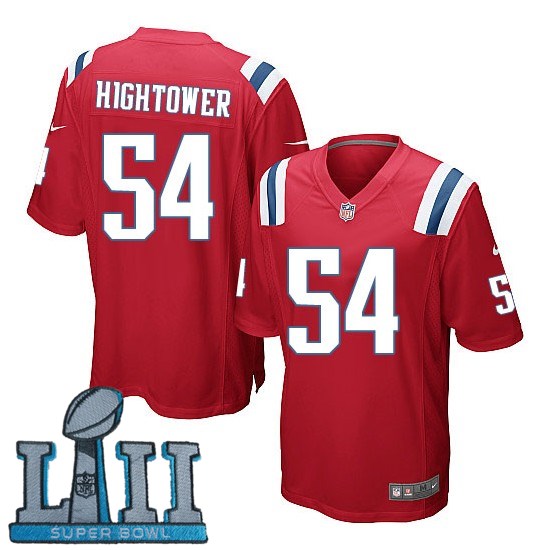 Youth Nike New England Patriots #54 Dont'a Hightower Red 2018 Super Bowl LII Game Jersey