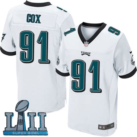 Nike Philadelphia Eagles #91 Fletcher Cox White 2018 Super Bowl LII Elite Jersey