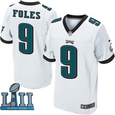 Nike Philadelphia Eagles #9 Nick Foles White 2018 Super Bowl LII Elite Jersey
