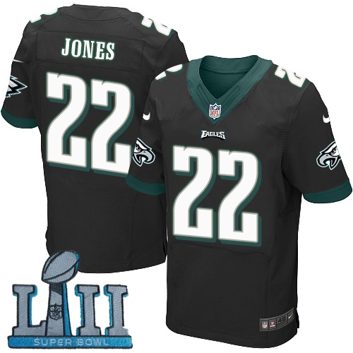 Nike Philadelphia Eagles #22 Sidney Jones Black 2018 Super Bowl LII Elite Jersey