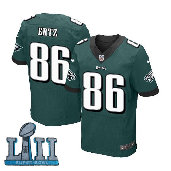 Nike Philadelphia Eagles #86 Zach Ertz Green 2018 Super Bowl LII Elite Jersey