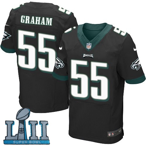 Nike Philadelphia Eagles #55 Brandon Graham Black 2018 Super Bowl LII Elite Jersey