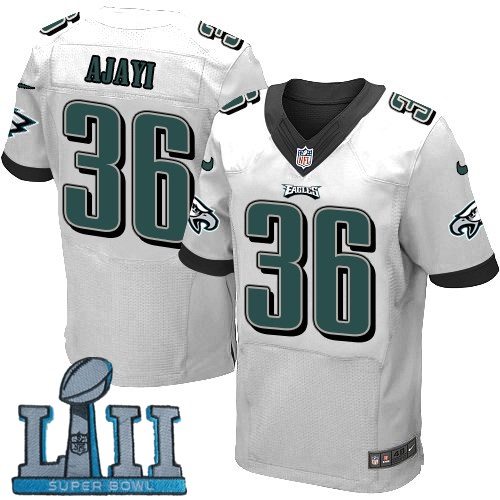 Nike Philadelphia Eagles #36 Jay Ajayi White 2018 Super Bowl LII Elite Jersey