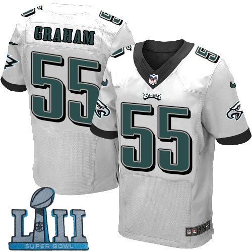 Nike Philadelphia Eagles #55 Brandon Graham White 2018 Super Bowl LII Elite Jersey