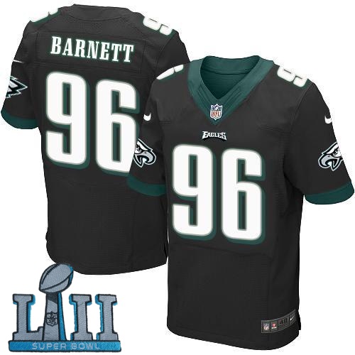 Nike Philadelphia Eagles #96 Derek Barnett Black 2018 Super Bowl LII Elite Jersey