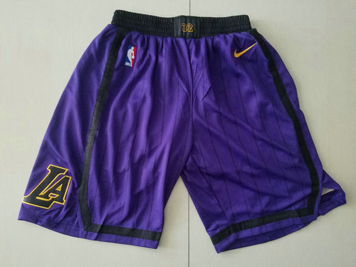 Lakers 23 Lebron James Purple 2018-19 City Edition Nike Shorts