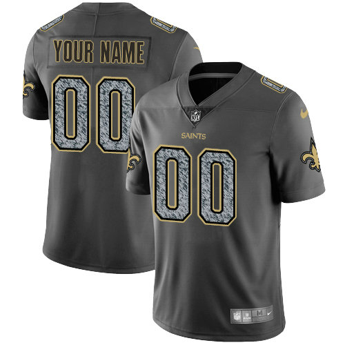 Men's Nike New Orleans Saints Customized Gray Static Vapor Untouchable Limited NFL Jersey
