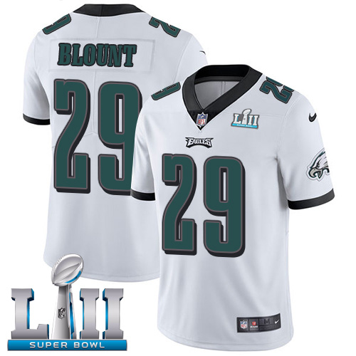 Men's Nike Eagles #29 LeGarrette Blount White Super Bowl LII Stitched NFL Vapor Untouchable Limited Jersey