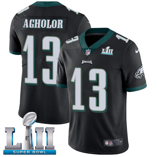 Men's Nike Eagles #13 Nelson Agholor Black Alternate Super Bowl LII Stitched NFL Vapor Untouchable Limited Jersey
