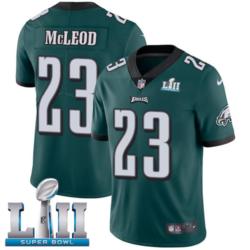 Men's Nike Eagles #23 Rodney McLeod Midnight Green Team Color Super Bowl LII Stitched NFL Vapor Untouchable Limited Jersey
