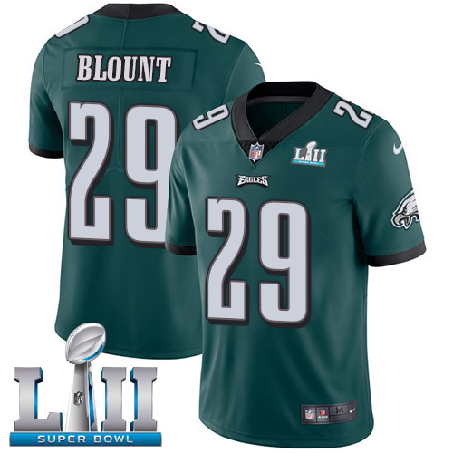 Men's Nike Eagles #29 LeGarrette Blount Midnight Green Team Color Super Bowl LII Stitched NFL Vapor Untouchable Limited Jersey