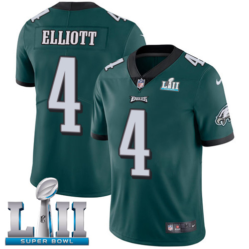 Men's Nike Eagles #4 Jake Elliott Midnight Green Team Color Super Bowl LII Stitched NFL Vapor Untouchable Limited Jersey