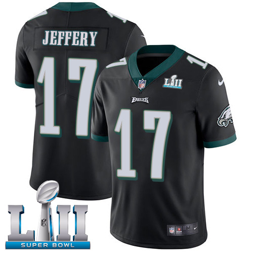 Men's Nike Eagles #17 Alshon Jeffery Black Alternate Super Bowl LII Stitched NFL Vapor Untouchable Limited Jersey
