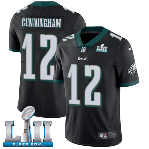 Men's Nike Eagles #12 Randall Cunningham Black Alternate Super Bowl LII Stitched NFL Vapor Untouchable Limited Jersey