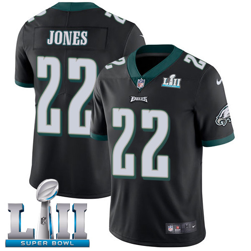 Men's Nike Eagles #22 Sidney Jones Black Alternate Super Bowl LII Stitched NFL Vapor Untouchable Limited Jersey