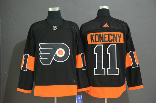 Men's Philadelphia Flyers #11 Travis Konecny Black Alternate Adidas Jersey