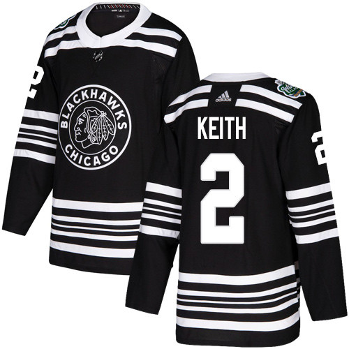 Adidas Blackhawks #2 Duncan Keith Black Authentic 2019 Winter Classic Stitched NHL Jersey